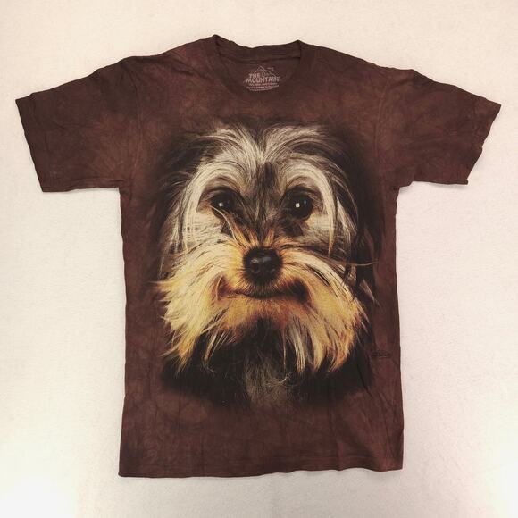 The Mountain Terrier Crew Neck Graphic T Shirt Mens Size Small S Maroon - Picture 2 of 11